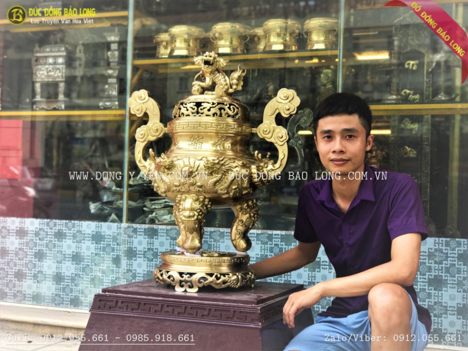 đỉnh rồng nổi bằng đồng catut