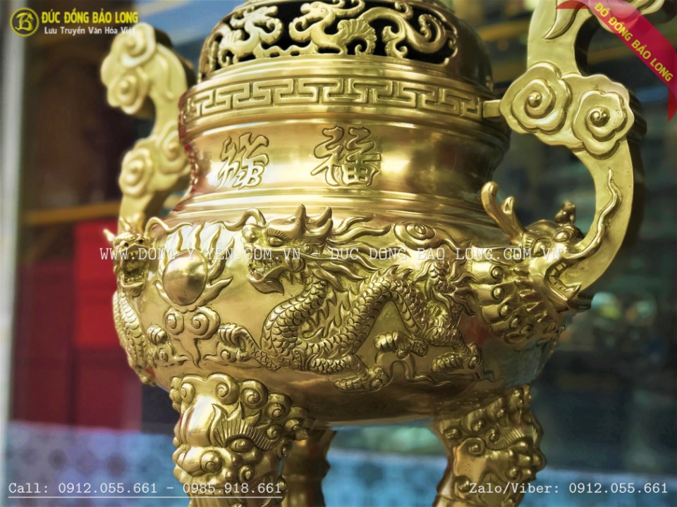 đỉnh rồng nổi bằng đồng catut