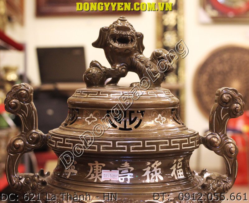 Nghê trên đỉnh đồng khảm tam khí