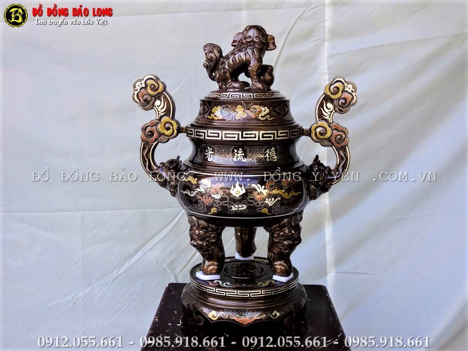 đỉnh đồng khảm ngũ sắc