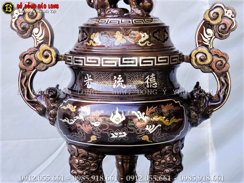 đỉnh đồng khảm ngũ sắc