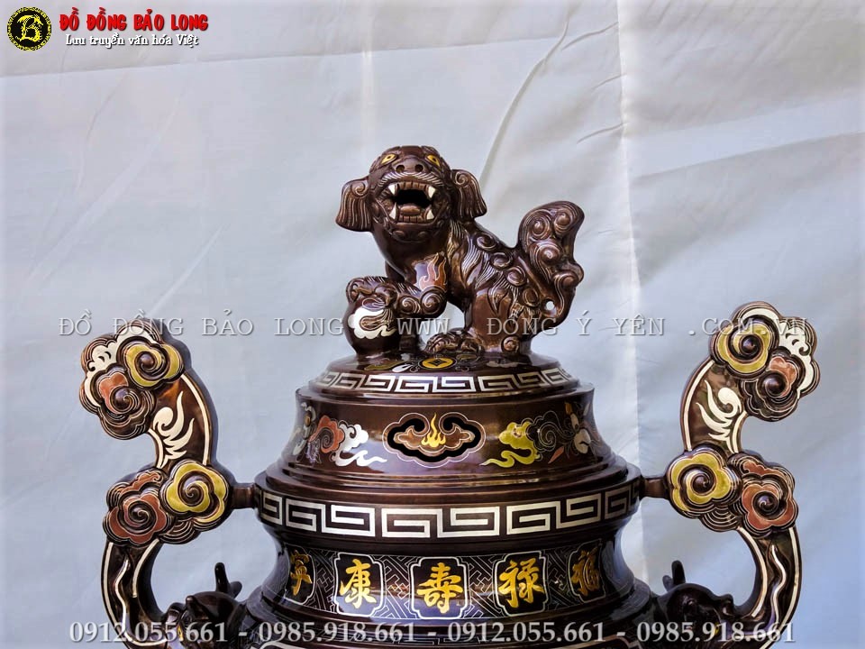 đỉnh đồng khảm ngũ sắc