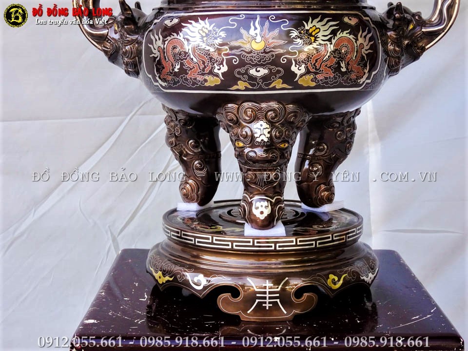đỉnh đồng khảm ngũ sắc