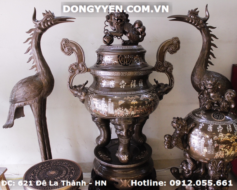 Bộ Đỉnh Lư, Hạc Đồng Thờ Trong Chùa, Đền, Điện, Miếu Nhà Tổ