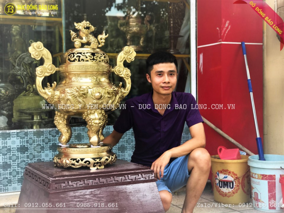 đỉnh rồng nổi bằng đồng catut