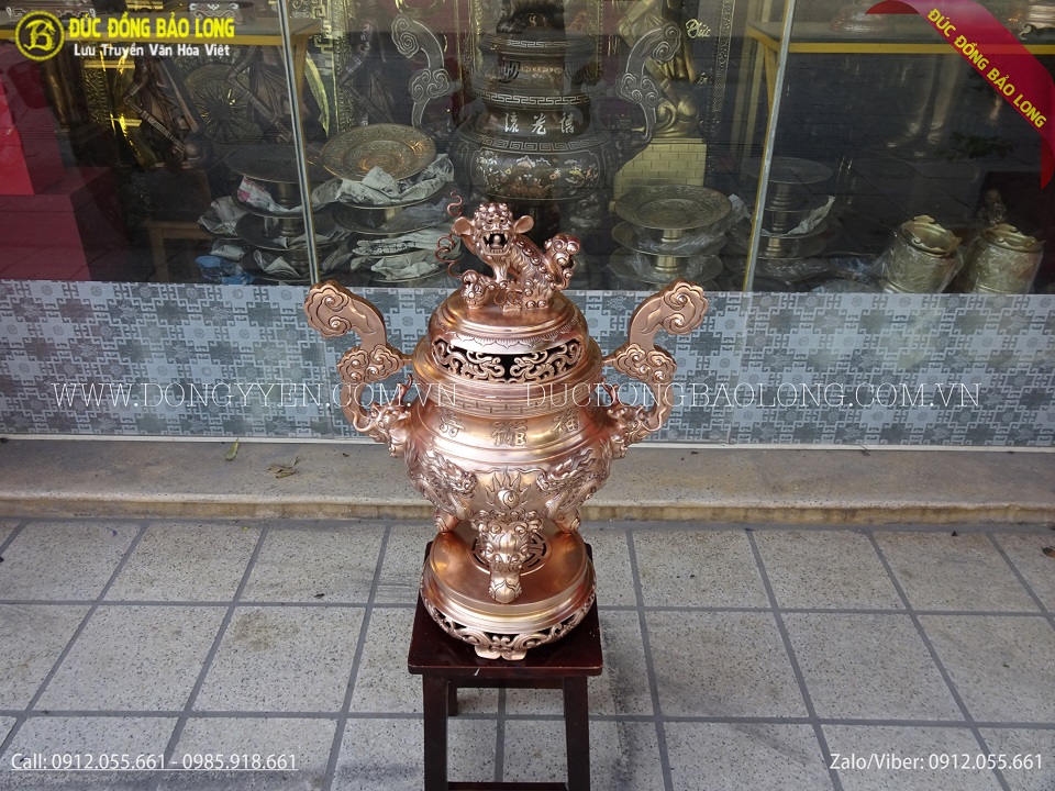 đỉnh thờ đúc nổi rồng phượng