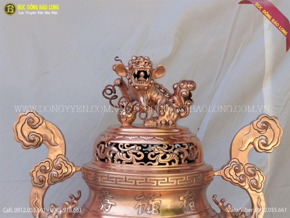 đỉnh đồng rồng phượng đúc nổi