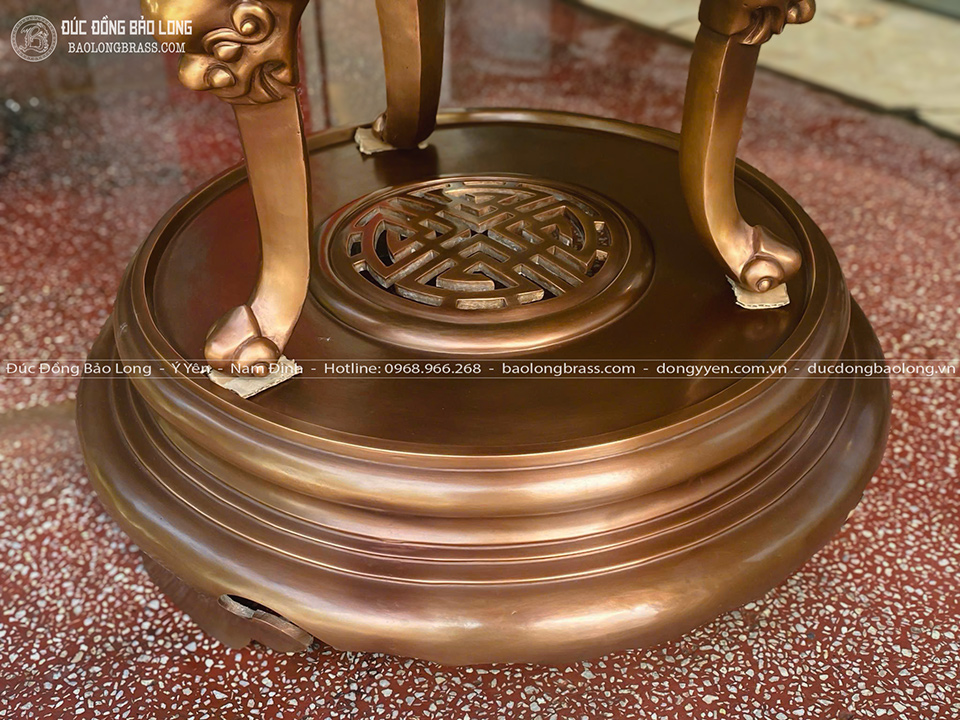 đỉnh đồng Dơi Phúc bằng đồng đỏ màu giả cổ cao 1m07