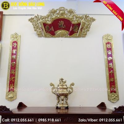 Đỉnh Hoa Sòi Bằng Đồng Thau 70cm Cho Bàn Thờ 2m17