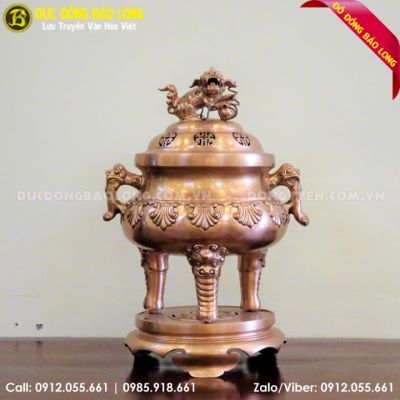 Đỉnh Thập Sòi Bằng Đồng Đỏ Cao 62cm
