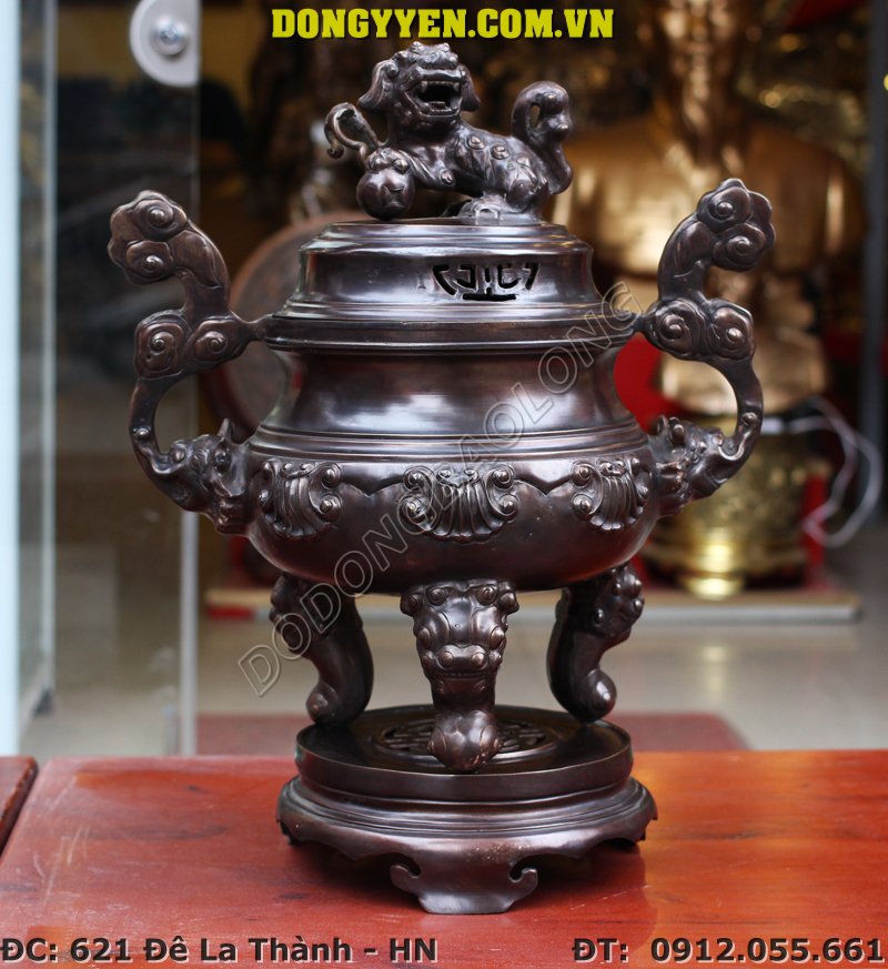Lư Đồng, Đỉnh Đồng Hun Giả Cổ Cao 50cm