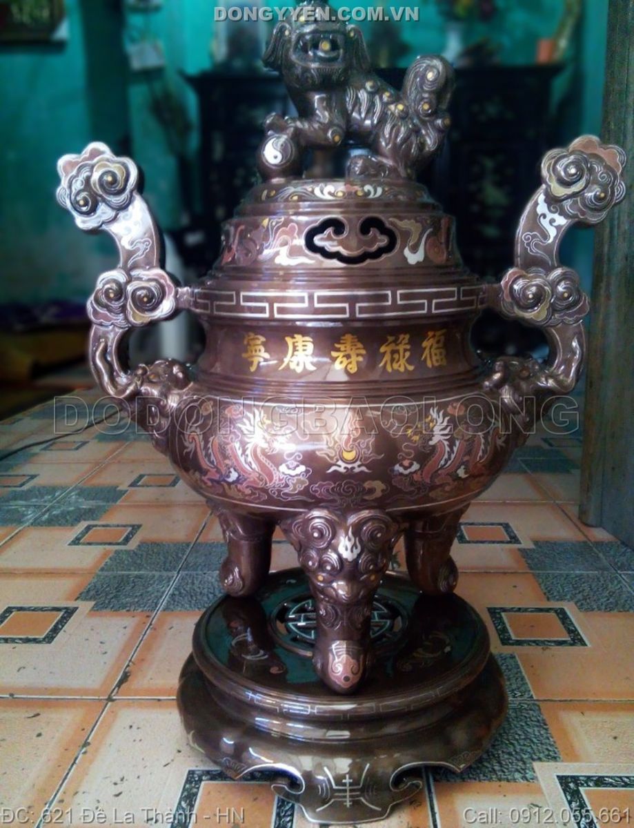đỉnh đồng ngũ sắc dùng cúng tiến