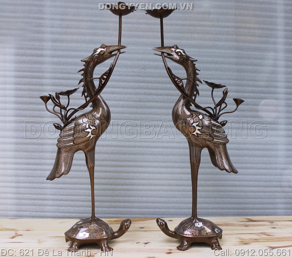 Hạc Đồng Khảm Ngũ Sắc 55cm
