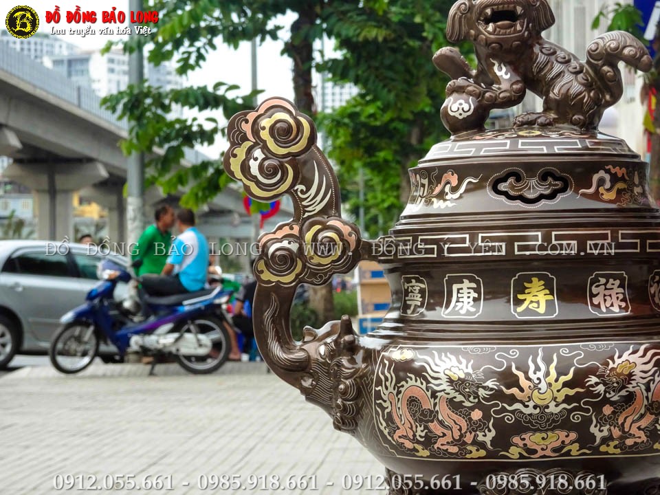 đỉnh đồng khảm ngũ sắc