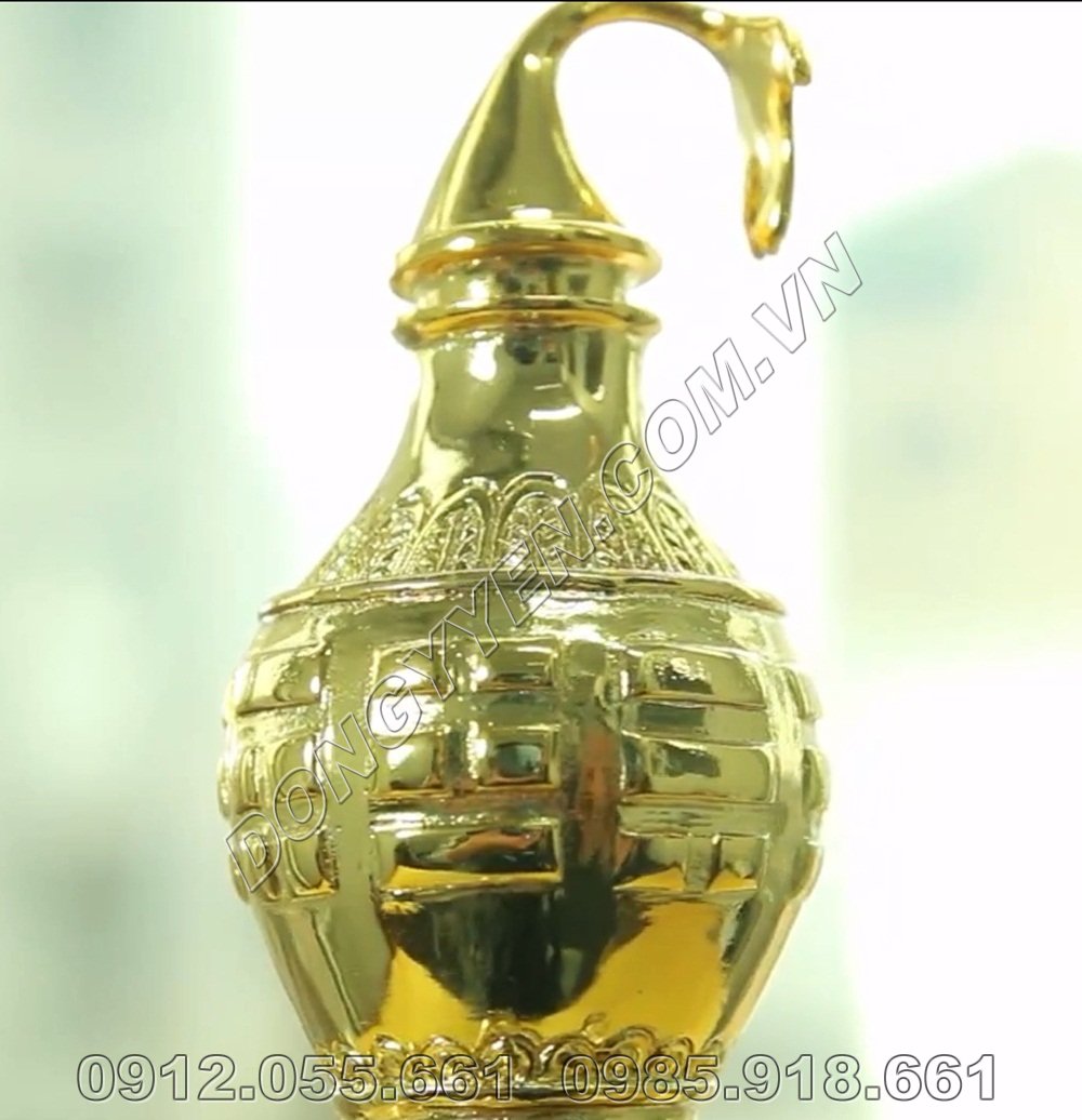 hồ lô bát tiên bằng đồng mạ vàng 24K
