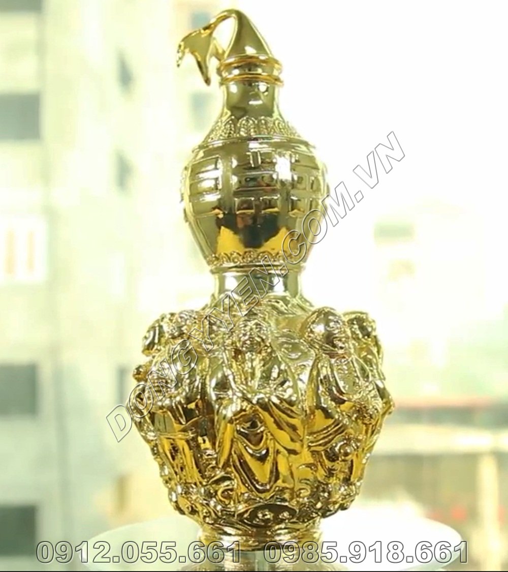 Hồ Lô Bát tiên bằng đồng mạ vàng 24K