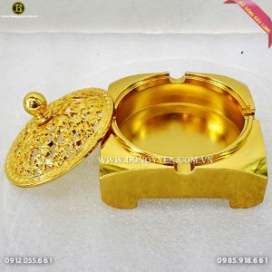 Gạ Tàn Nhỏ bằng đồng Mạ Vàng 24k 10cm cực đẹp