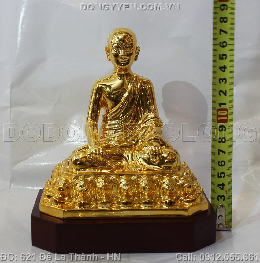 Tượng Đồng Phật Hoàng Trần Nhân Tông Mạ Vàng 24K