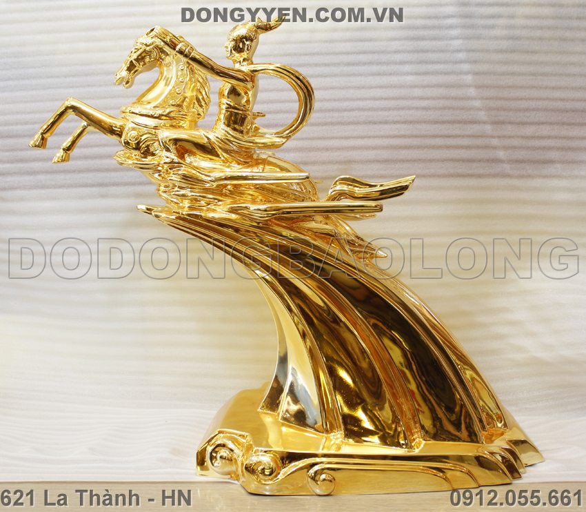 Tượng Đồng Thánh Gióng Cao 65cm Mạ Vàng 24K