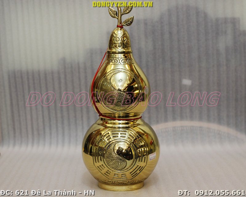 Hồ lô bát quái bằng đồng cao 34cm