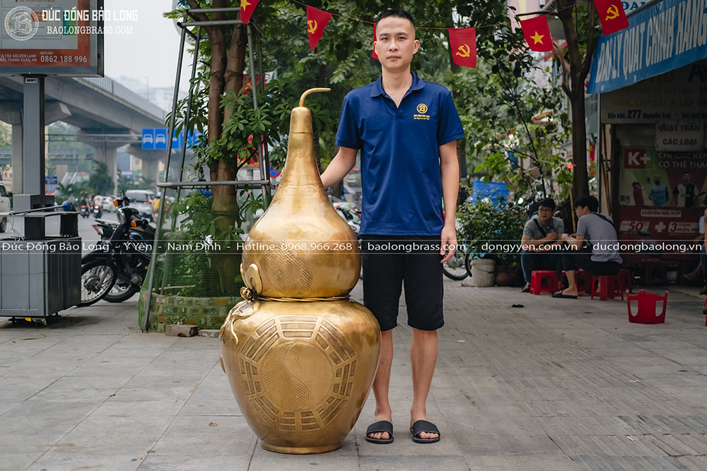 Hồ Lô Bát Quái Kích Thước Lớn Bằng Đồng 1m35