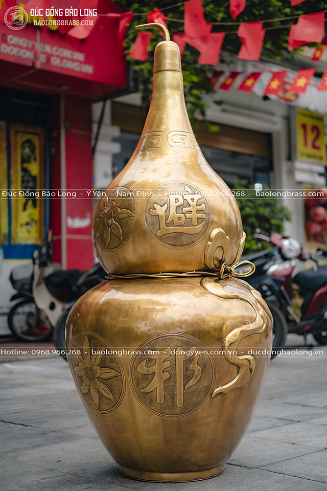 Hồ Lô Bát Quái Kích Thước Lớn Bằng Đồng 1m35