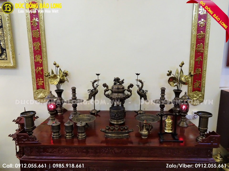 bộ đồ thờ đỉnh dơi tiền hun đen