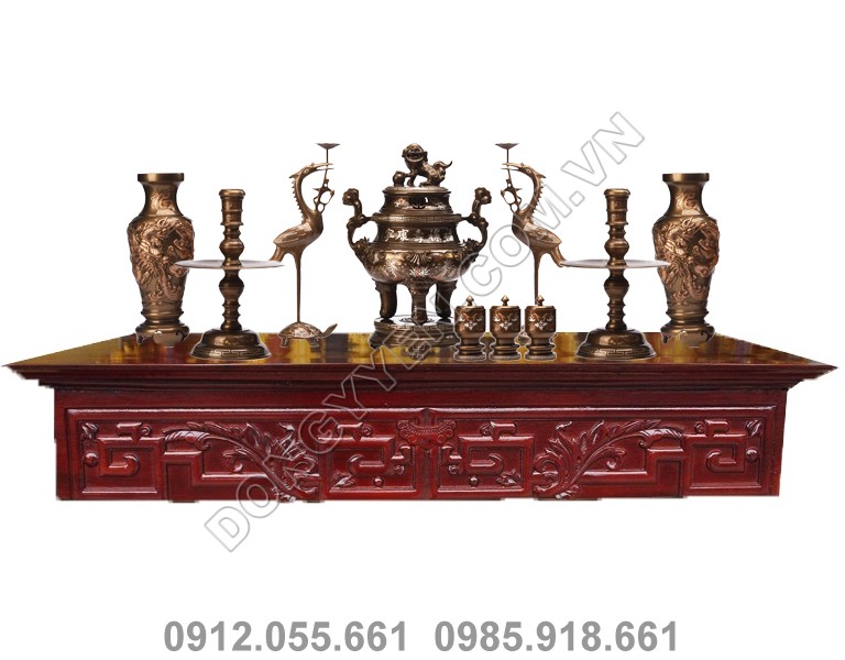 Đồ Thờ Khảm Tam Khí - Đồ Đồng Khảm Tam Khí Cao Cấp