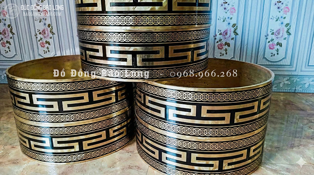 Sản Xuất Đúc Thi Công Chân Cột Bằng Đồng, Vàng Đồng Đỏ Hoa Văn, Kích Thước Theo Yêu Cầu