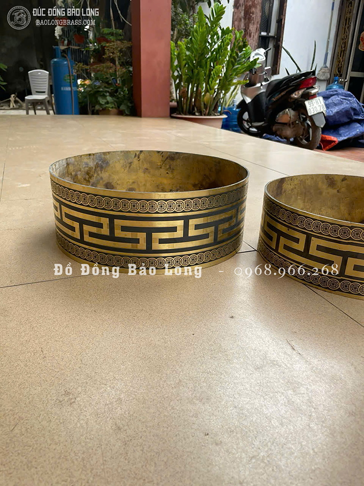 Sản Xuất Đúc Thi Công Chân Cột Bằng Đồng, Vàng Đồng Đỏ Hoa Văn, Kích Thước Theo Yêu Cầu