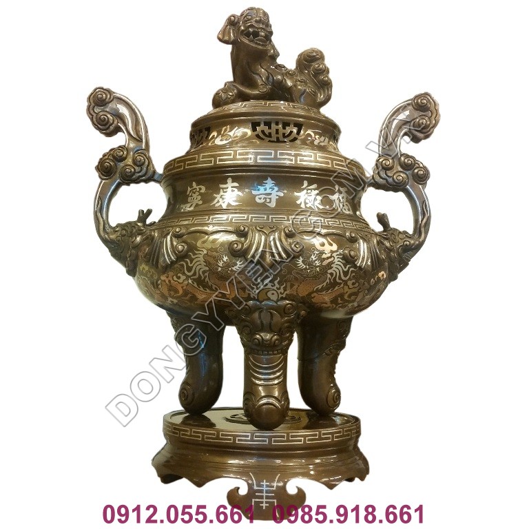 đỉnh 70cm khảm tam khí