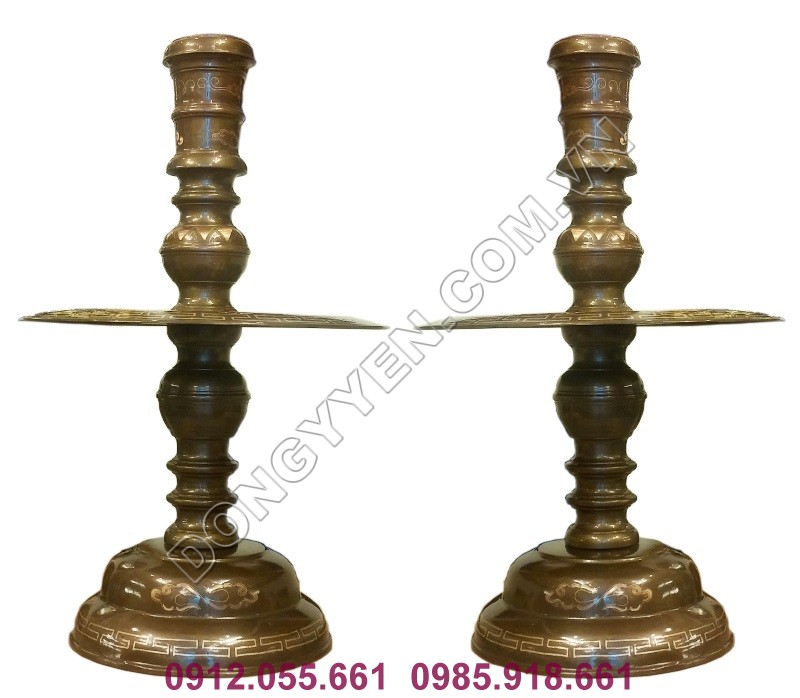 Cặp nến 70cm khảm tam khí