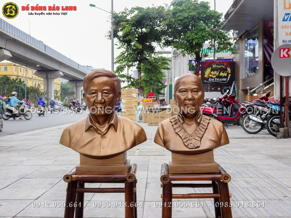 đúc tượng chân dung ông bà bằng đồng