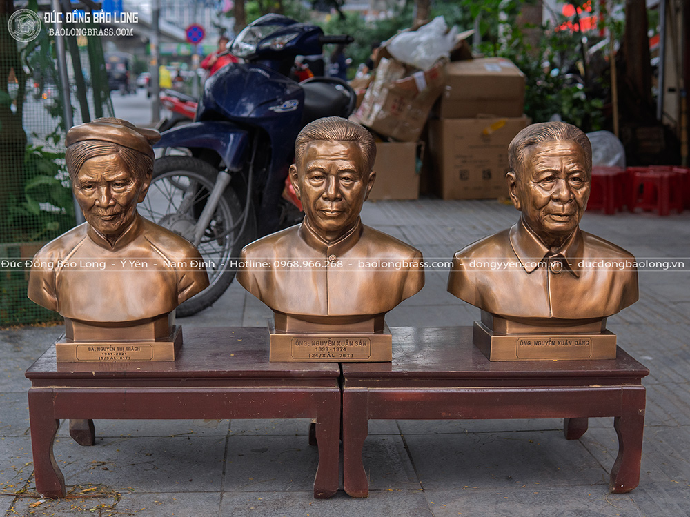 Đúc 3 Pho Tượng Chân Dung Bằng Đồng Cao 48Cm