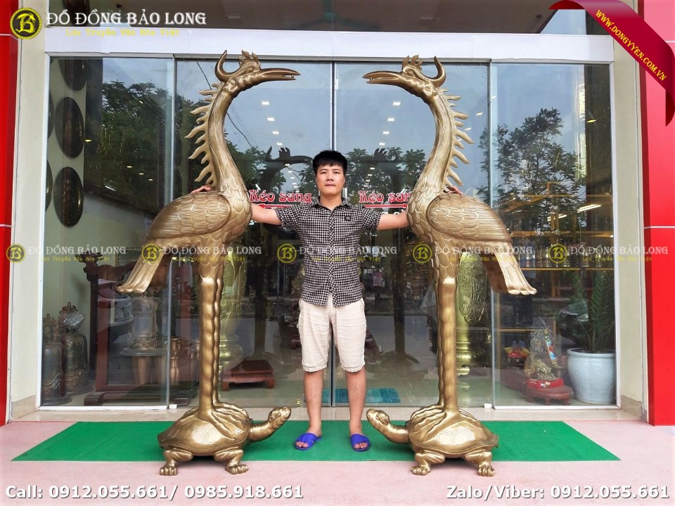 hạc thờ bằng đồng đỏ