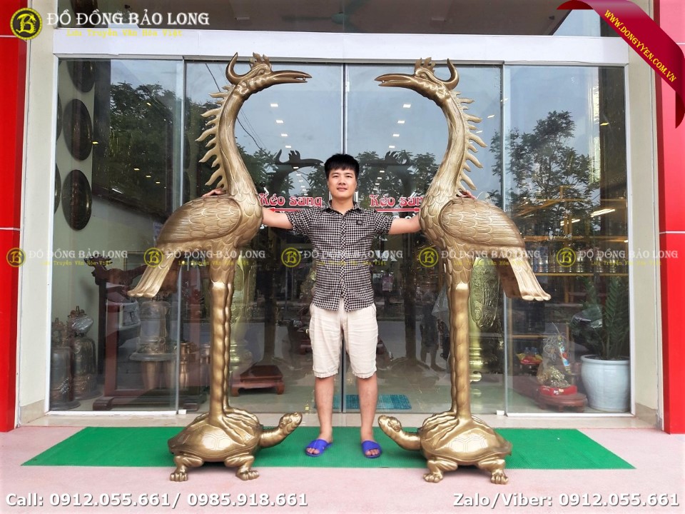 hạc thờ bằng đồng 2m17