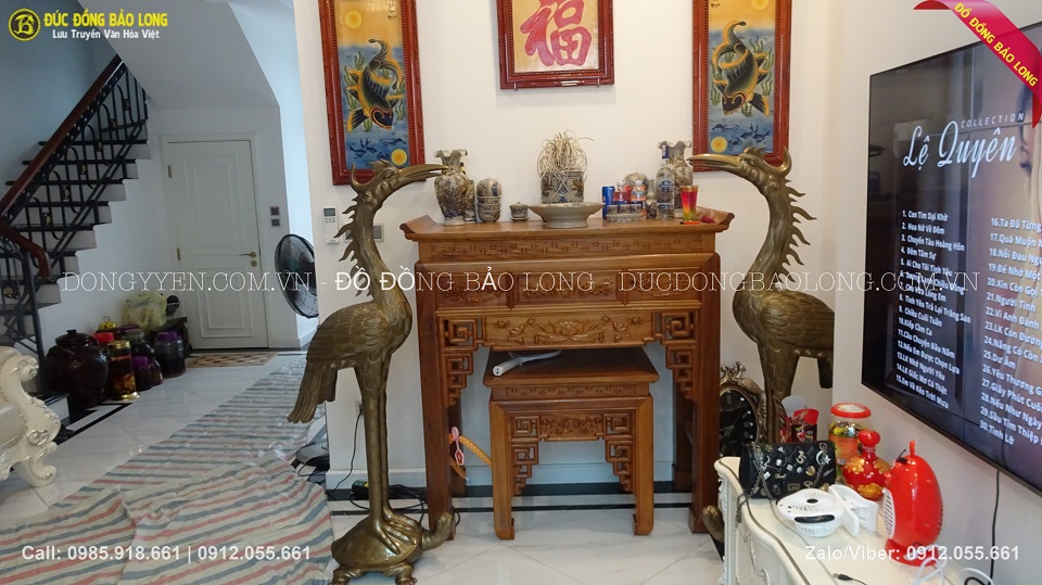 đôi hạc bằng đồng