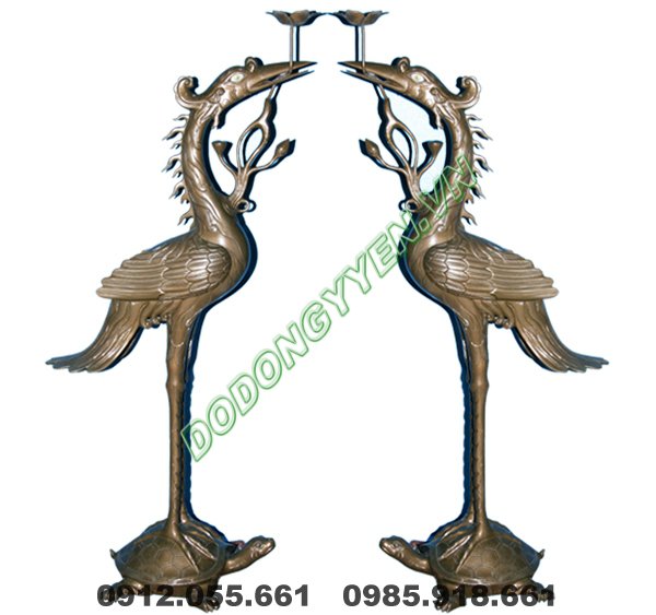 Hạc Thờ Cúng Bằng Đồng Cao 1m8