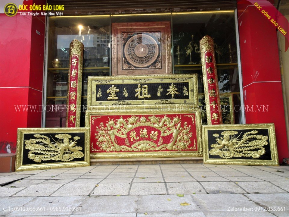bộ hoành phi câu đối bằng đồng
