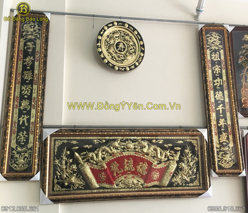 bộ hoành phi câu đối bằng đồng giá rẻ
