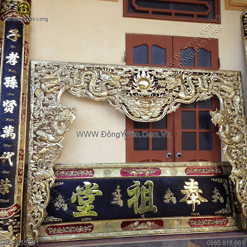 Bộ Cửa Võng Câu Đối Đại Tự Lớn Cho Từ Đường Nhà Thờ Tổ