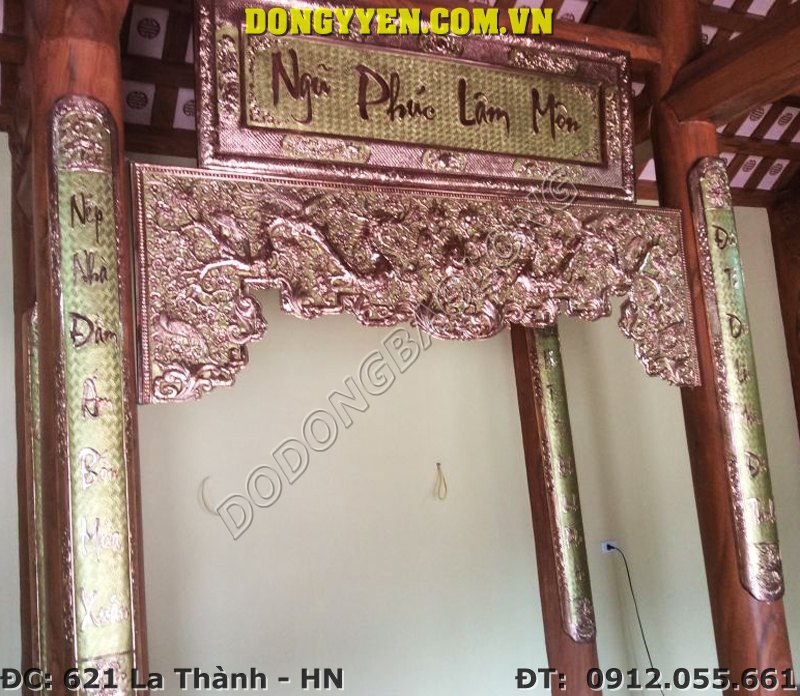 Hoành Phi Câu Đối Chữ Thư Pháp Bằng Đồng