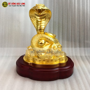 Rắn Bằng Đồng Dát Vàng 9999 cao 21cm