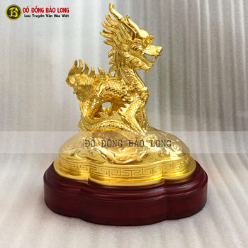 Rồng Bằng Đồng Dát Vàng 9999 cao 21cm
