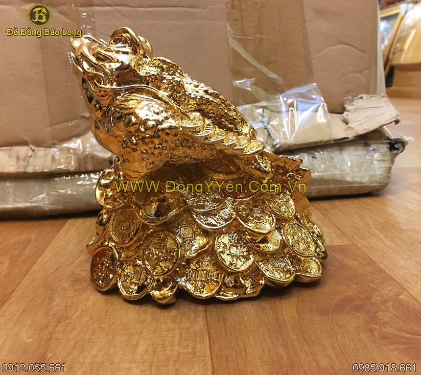 cóc đồng mạ vàng 24k