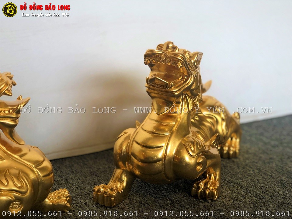 tỳ hưu bằng đồng dát vàng