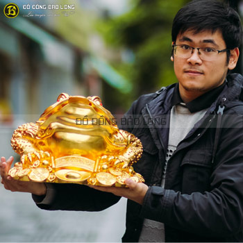 Cóc 3 chân Phong Thuỷ bằng đồng Dát Vàng 9999