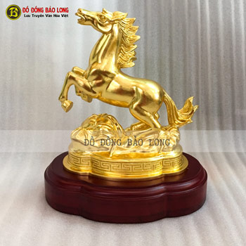 Ngựa Bằng Đồng Dát Vàng 9999 cao 21cm