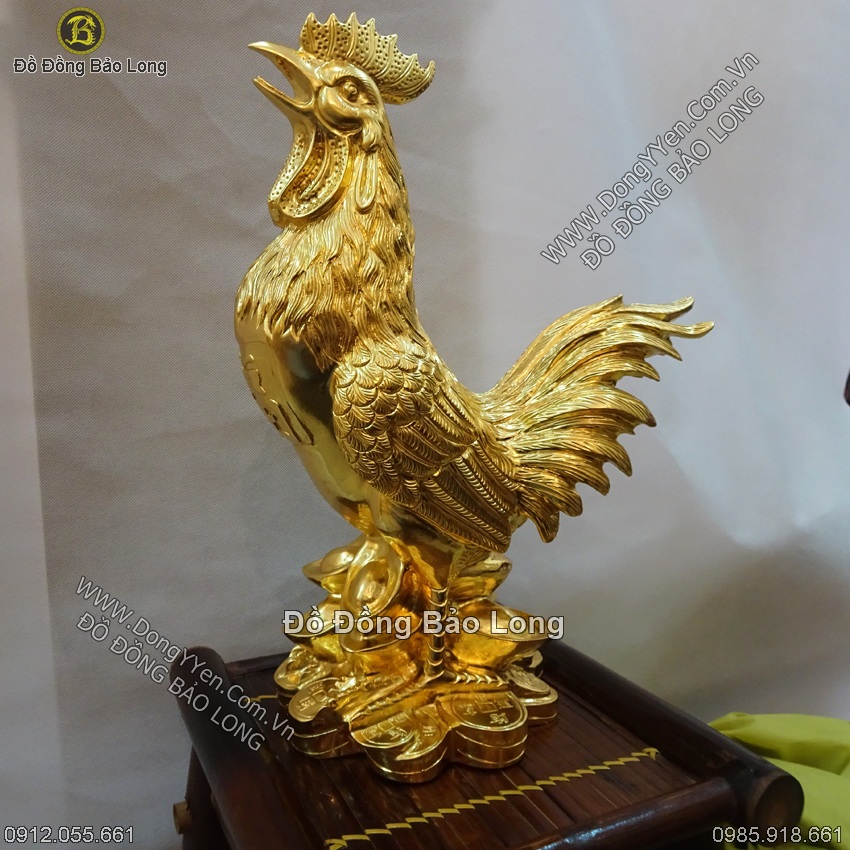 tượng gà trống dát vàng 9999