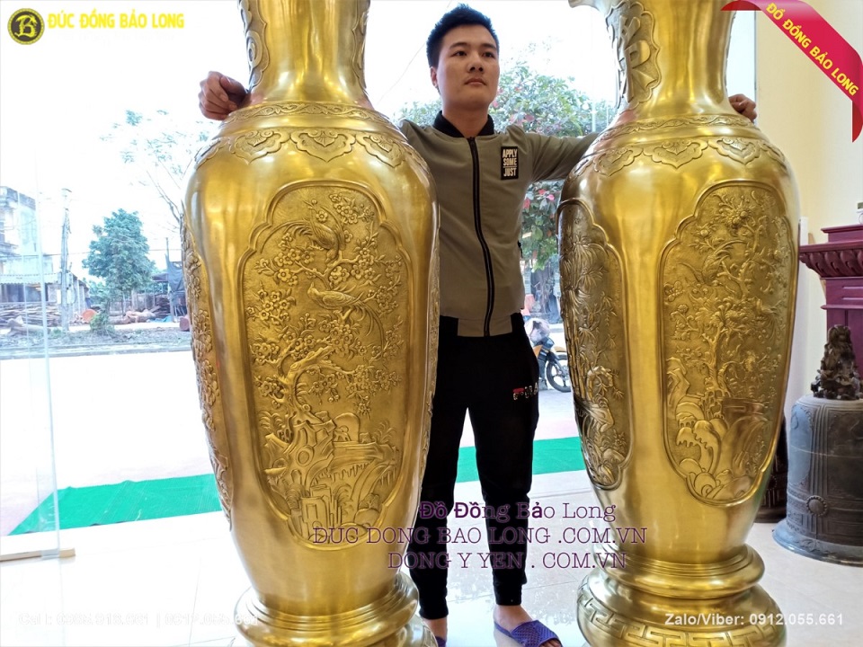 đôi lộc bình bằng đồng catut